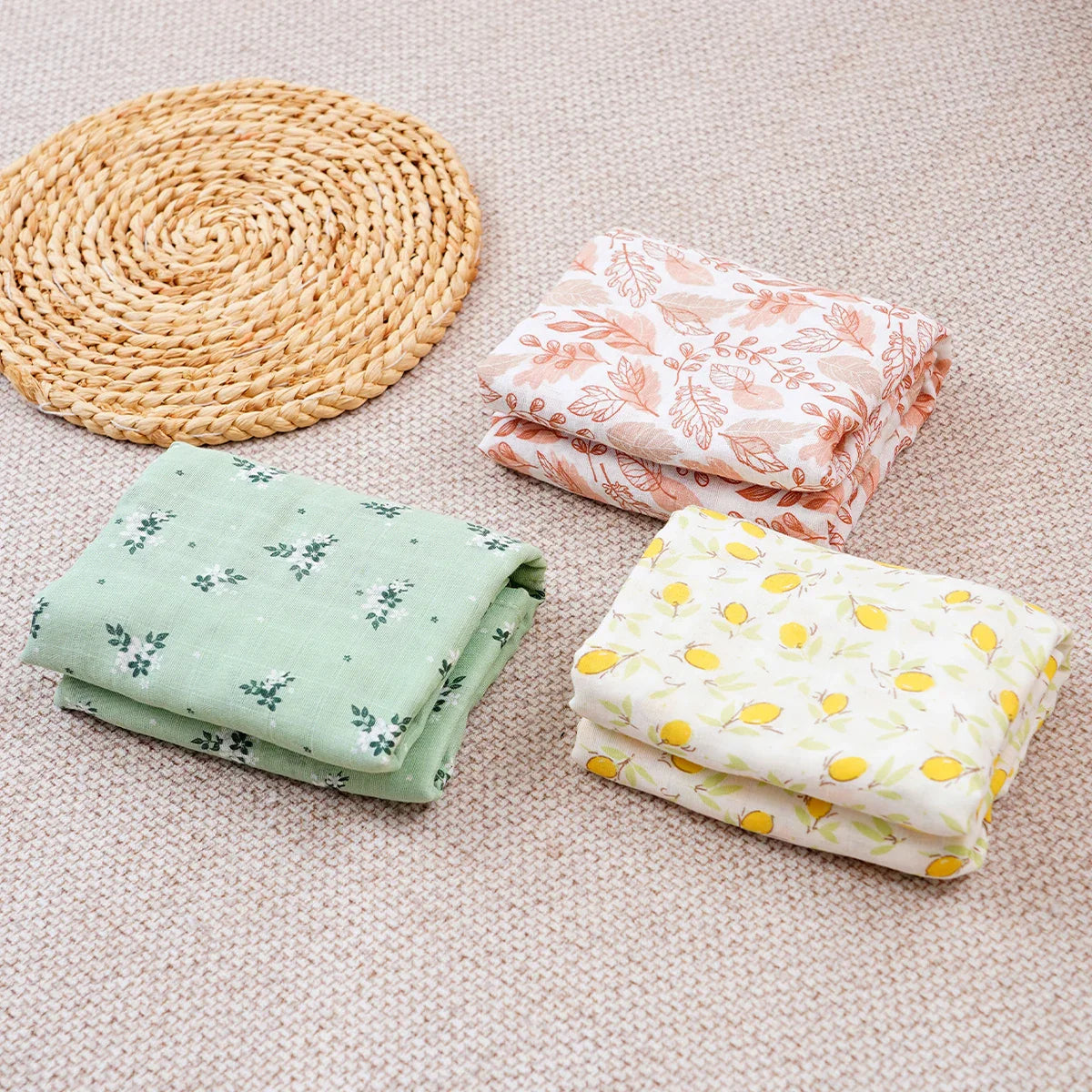 סט 3 שמיכות כותנה