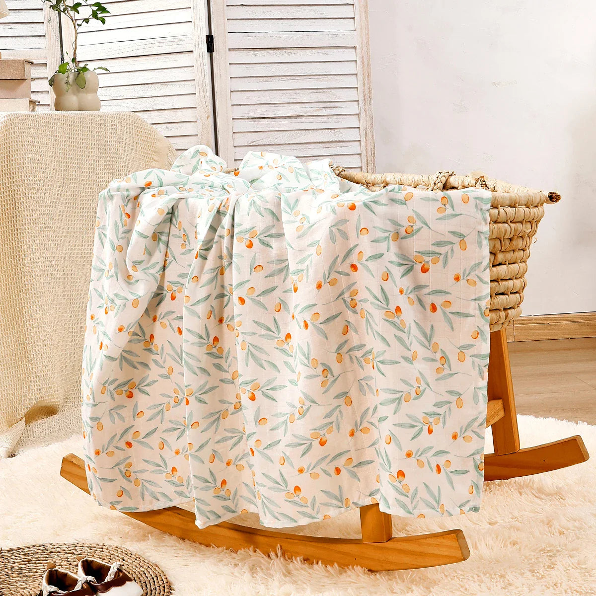 סט 3 שמיכות בד במבוק משולב