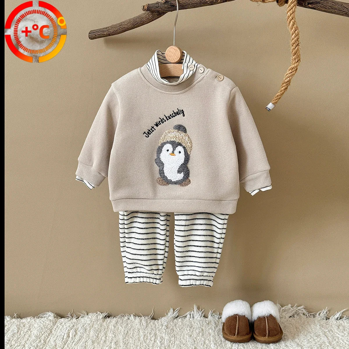 סט קפוצ'ון ומכנסיים דגם פיגווין